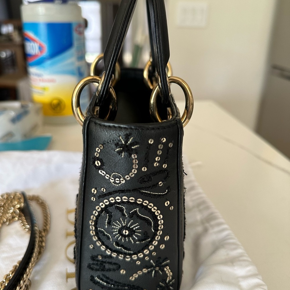 Dior Black Mini Bag with Gold Accents - Picture 4 of 9
